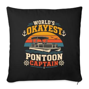 Citation du capitaine de ponton le plus correct du monde sur le bateau - Housse de coussin décorative 45 x 45 cm - noir - Devant
