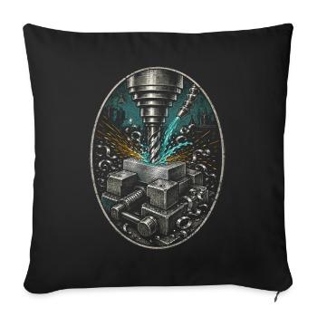Cutting machine operator CNC router - Sofa pillowcase 17,3'' x 17,3'' (45 x 45 cm) - black - Front