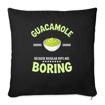 Cadeau de trempette guacamole guacamole - Housse de coussin décorative 45 x 45 cm - noir - Devant