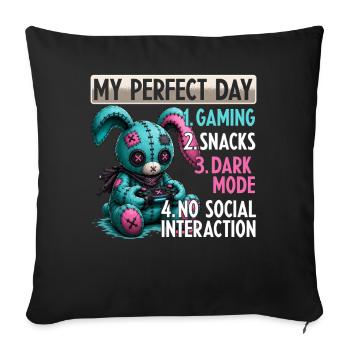Pastel Goth Soft Goth Gaming Gamer - Housse de coussin décorative 45 x 45 cm - noir - Devant