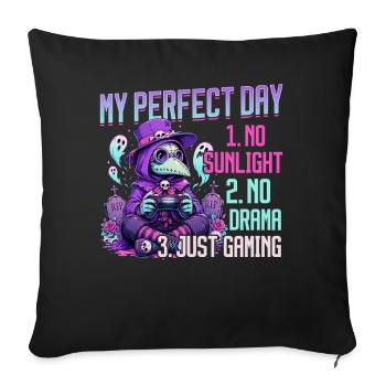 Pastel Goth Soft Goth Gaming Gamer - Housse de coussin décorative 45 x 45 cm - noir - Devant