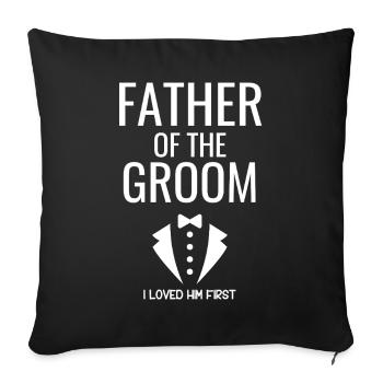 Père fier du marié - Housse de coussin décorative 45 x 45 cm - noir - Devant