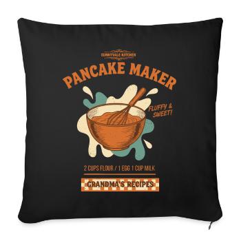 Petite Grand-mère Douce et Douce Machine à Pancakes pour le petit-déjeuner - Housse de coussin décorative 45 x 45 cm - noir - Devant