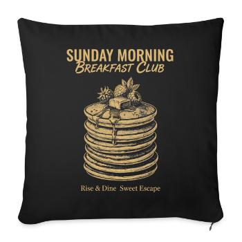 Petit-déjeuner Club du dimanche matin drôle - Housse de coussin décorative 45 x 45 cm - noir - Devant