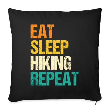 Hiking Mountain Trail Backpacking Outdoors Poaching - Sofa pillowcase 17,3'' x 17,3'' (45 x 45 cm) - black - Front