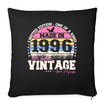 Vintage 1996 Birthday Gift 30 Years Retro - Sofa pillowcase 17,3'' x 17,3'' (45 x 45 cm) - black - Front
