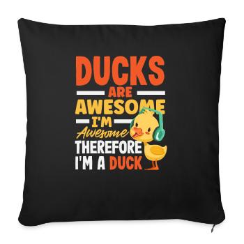 Funny Ducks Motif Ducks Lover Sayings - Sofa pillowcase 17,3'' x 17,3'' (45 x 45 cm) - black - Front