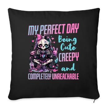 Pastel Goth Soft Goth Gaming Gamer - Housse de coussin décorative 45 x 45 cm - noir - Devant