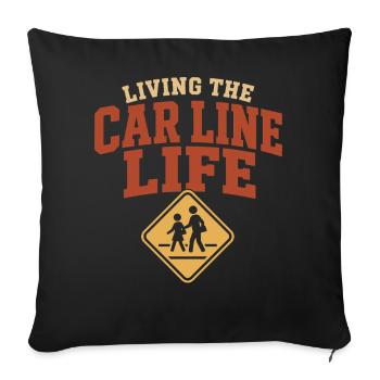Cadeau de la ligne de pickup de l’école de mode de survie de la ligne de voitures - Housse de coussin décorative 45 x 45 cm - noir - Devant