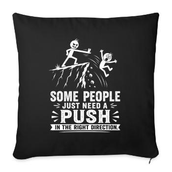 Schubbser in the right direction: sarcasm - Sofa pillowcase 17,3'' x 17,3'' (45 x 45 cm) - black - Front