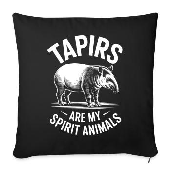 Dictons de tapir Tapir Drôle de cadeau de tapir - Housse de coussin décorative 45 x 45 cm - noir - Devant