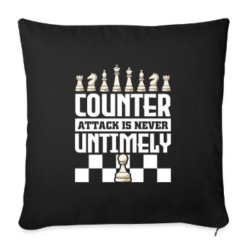 Chess Chess Player Chessboard - Sofa pillowcase 17,3'' x 17,3'' (45 x 45 cm) - black - Front