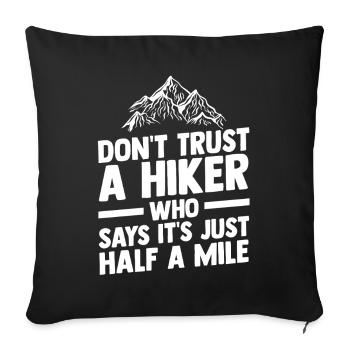 Hiking Mountain Trail Backpacking Outdoors Poaching - Sofa pillowcase 17,3'' x 17,3'' (45 x 45 cm) - black - Front