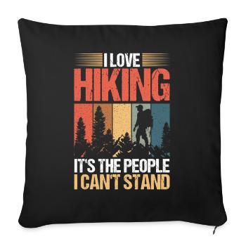 Hiking Mountain Trail Backpacking Outdoors Poaching - Sofa pillowcase 17,3'' x 17,3'' (45 x 45 cm) - black - Front
