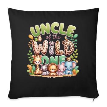Oncle de la meute sauvage - Faune - Housse de coussin décorative 45 x 45 cm - noir - Devant