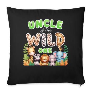 Uncle of the Wild One - Sofa pillowcase 17,3'' x 17,3'' (45 x 45 cm) - black - Front