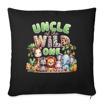 Uncle of the Wild One - Sofa pillowcase 17,3'' x 17,3'' (45 x 45 cm) - black - Front