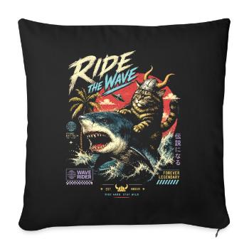 Rider of the Tide Cat - Sofa pillowcase 17,3'' x 17,3'' (45 x 45 cm) - black - Front