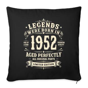 74th Birthday Gift 1952 Man Vintage Retro - Sofa pillowcase 17,3'' x 17,3'' (45 x 45 cm) - black - Front