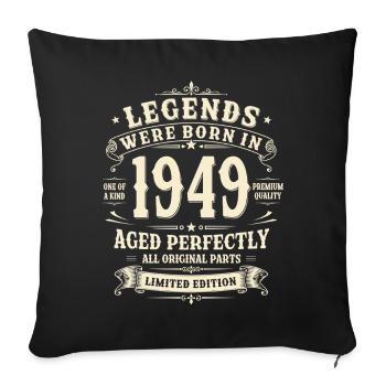 Cadeau d’anniversaire pour le 77e anniversaire 1949 Homme Vintage Rétro - Housse de coussin décorative 45 x 45 cm - noir - Devant