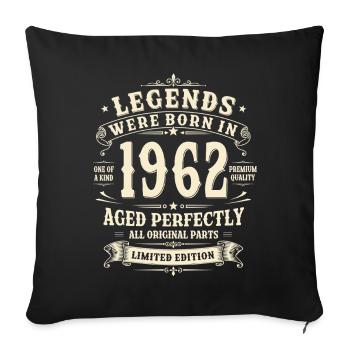 Cadeau pour son 64e anniversaire Homme Rétro vintage 1962 - Housse de coussin décorative 45 x 45 cm - noir - Devant