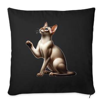 Orientalisch Kurzhaar Oriental Shorthair - Sofa pillowcase 17,3'' x 17,3'' (45 x 45 cm) - black - Front