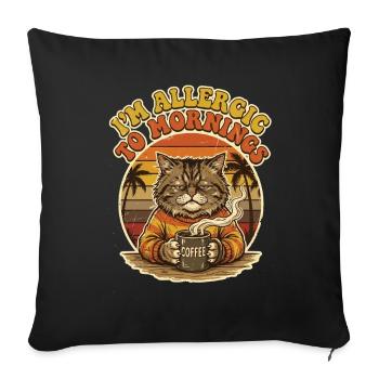 Cat I'm allergic to Morgende - Sofa pillowcase 17,3'' x 17,3'' (45 x 45 cm) - black - Front