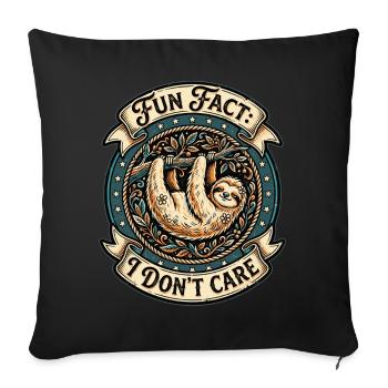 Fait amusant et sarcastique drôle, je m’en fiche - Housse de coussin décorative 45 x 45 cm - noir - Devant
