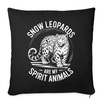 Snow Leopard Sayings Cute Snow Leopard Gift - Sofa pillowcase 17,3'' x 17,3'' (45 x 45 cm) - black - Front