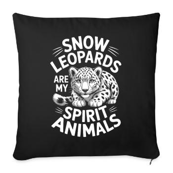 Snow Leopard Sayings Cute Snow Leopard Gift - Sofa pillowcase 17,3'' x 17,3'' (45 x 45 cm) - black - Front