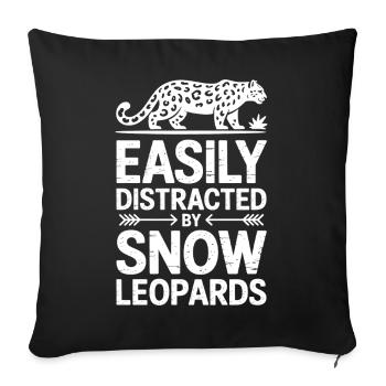 Snow Leopard Sayings Cute Snow Leopard Gift - Sofa pillowcase 17,3'' x 17,3'' (45 x 45 cm) - black - Front