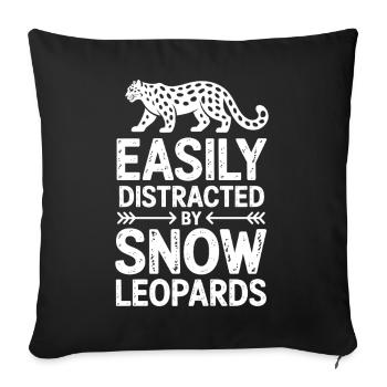 Snow Leopard Sayings Cute Snow Leopard Gift - Sofa pillowcase 17,3'' x 17,3'' (45 x 45 cm) - black - Front