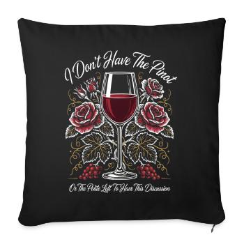 Verre à vin Fleur Rosée Élégance - Housse de coussin décorative 45 x 45 cm - noir - Devant