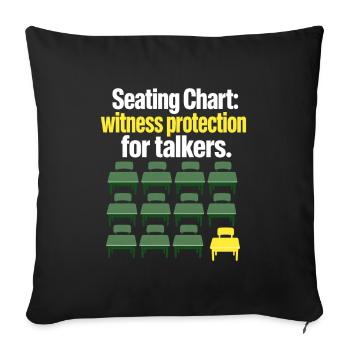 Funny Teacher Seating Chart Witness Protection Jok - Sofa pillowcase 17,3'' x 17,3'' (45 x 45 cm) - black - Front