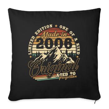 2006 Jahrgang Vintage Geburtstag Geschenk Retro - Sofa pillowcase 17,3'' x 17,3'' (45 x 45 cm) - black - Front