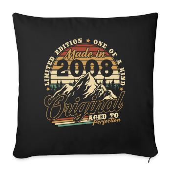 2008 Vintage Vintage Birthday Gift Retro - Sofa pillowcase 17,3'' x 17,3'' (45 x 45 cm) - black - Front