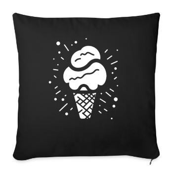 Dessin de cornet de glace - Housse de coussin décorative 45 x 45 cm - noir - Devant