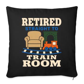 Zugzimmer Modellbahn Modellbahn Papa Geschenk - Sofakissenbezug 45 x 45 cm - Schwarz - Vorne