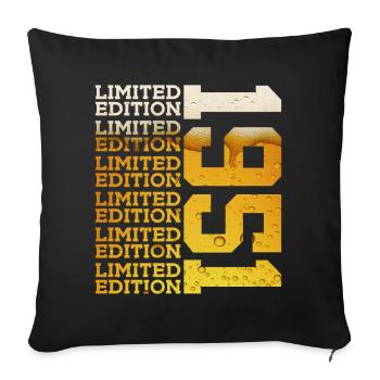 LIMITED EDITION 1951 BEER 75TH BIRTHDAY - Sofa pillowcase 17,3'' x 17,3'' (45 x 45 cm) - black - Front