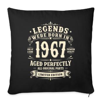 60th Birthday Gift 1967 Man Vintage Retro - Sofa pillowcase 17,3'' x 17,3'' (45 x 45 cm) - black - Front