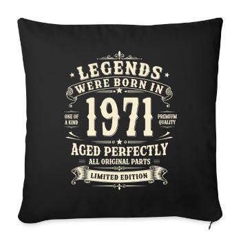 Cadeau du 55e anniversaire 1971 Homme Vintage Rétro - Housse de coussin décorative 45 x 45 cm - noir - Devant