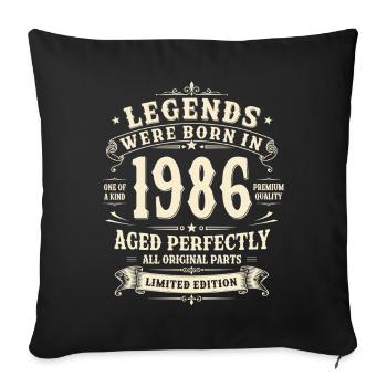 Cadeau de 40e anniversaire 1986 Homme Vintage Rétro - Housse de coussin décorative 45 x 45 cm - noir - Devant