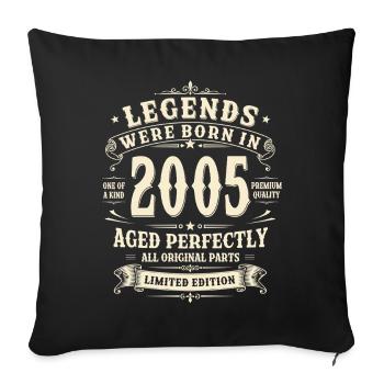 21st Birthday Gift 2005 Man Vintage Retro - Sofa pillowcase 17,3'' x 17,3'' (45 x 45 cm) - black - Front