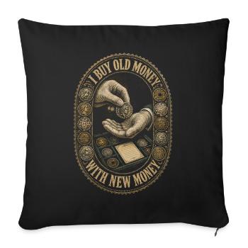 Collectionneur de pièces Numismatique, Collection de pièces - Housse de coussin décorative 45 x 45 cm - noir - Devant