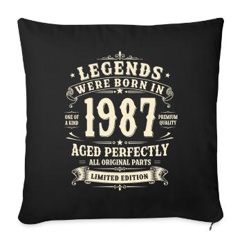 Cadeau du 39e anniversaire 1987 Homme Vintage Rétro - Housse de coussin décorative 45 x 45 cm - noir - Devant