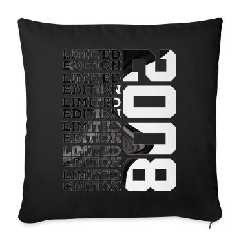 18 YEAR OLD LIMITED EDITION 2008 18TH BIRTHDAY - Sofa pillowcase 17,3'' x 17,3'' (45 x 45 cm) - black - Front