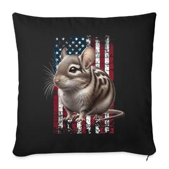 Degu US Degu - Housse de coussin décorative 45 x 45 cm - noir - Devant