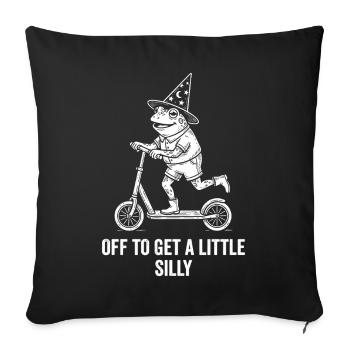Off To Get A Little Silly - Sofa pillowcase 17,3'' x 17,3'' (45 x 45 cm) - black - Front
