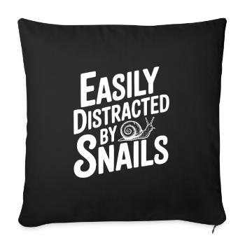 Easily Distracted By Snails - Sofa pillowcase 17,3'' x 17,3'' (45 x 45 cm) - black - Front