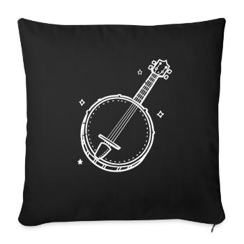 Banjo de dessins animés - Housse de coussin décorative 45 x 45 cm - noir - Devant